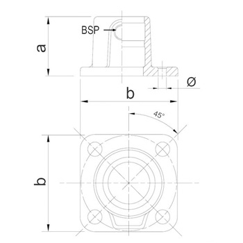Schwarz 21,3 mm Typ 11A Rohrverbinder Quadratische Fußplatte 