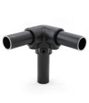 Buiskoppeling - Drieweg Kniestuk 90 zwart - 48,3mm