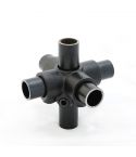 Buiskoppeling - 4-Weg Kruisstuk - zwart  26,9mm