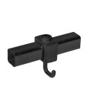 STELLRING MIT HAKEN - VIERKANT - SCHWARZ (25MM)