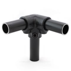 Buiskoppeling - Drieweg Kniestuk 90 zwart - 48,3mm