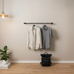 Kledingrek Cachan| Zwart 33.7 mm | Wand | DIY