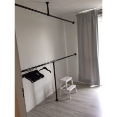 Kleiderständer Rouen | Schwarz 33,7 mm | Boden/Wand | DIY