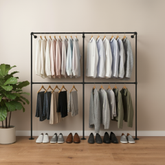 Kledingrek Tours | Zwart 26.9 mm | Vloer/Wand | DIY